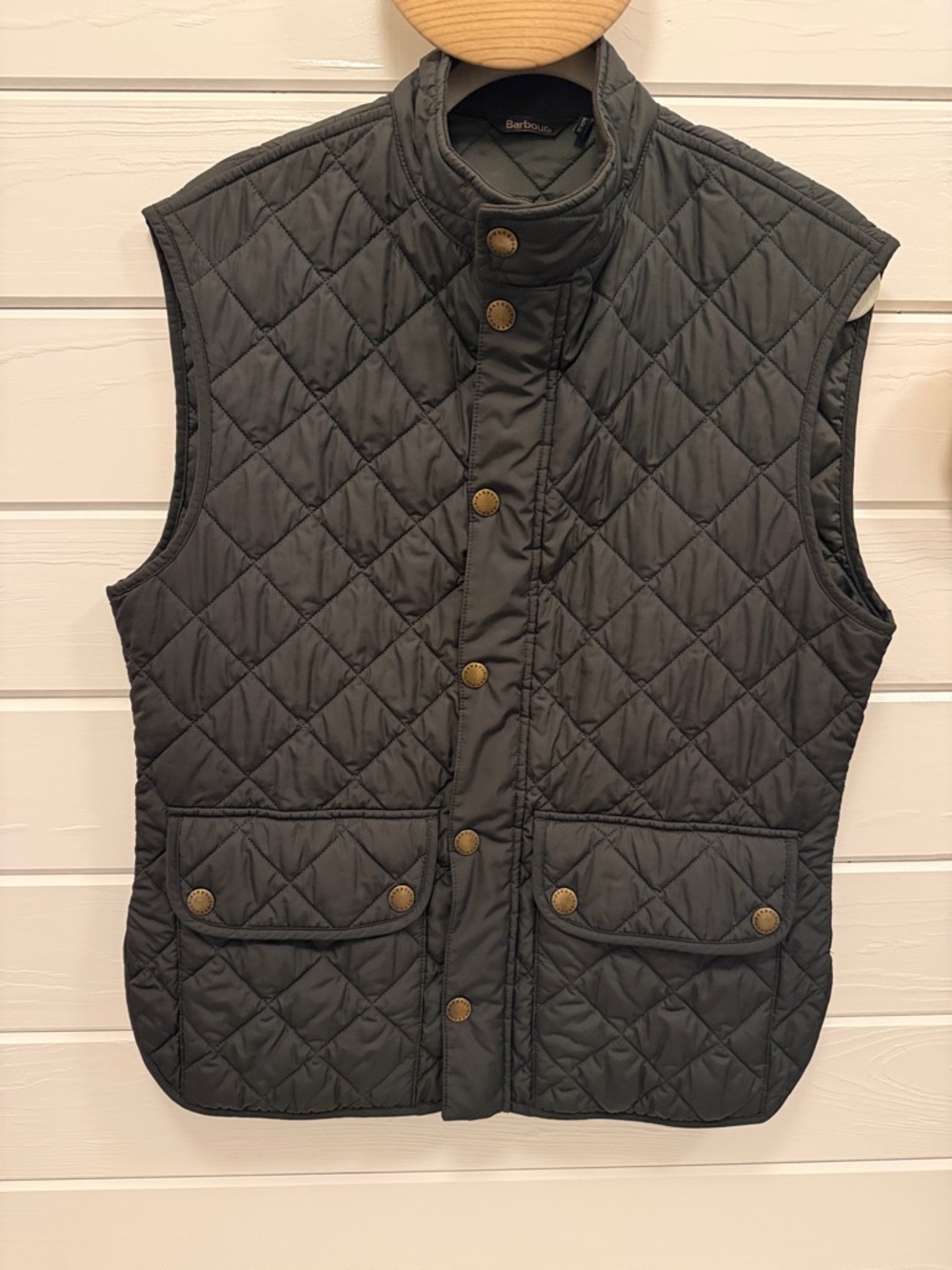 Barbour Men’s Quilted Lowerdale Gilet Vest in Dark Olive